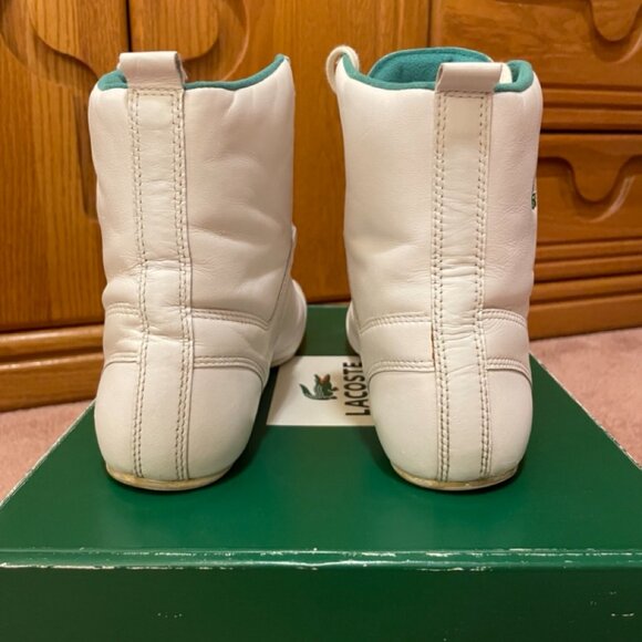 Y2K Lacoste White Leather Sneaker High Top GUC - Picture 3 of 14